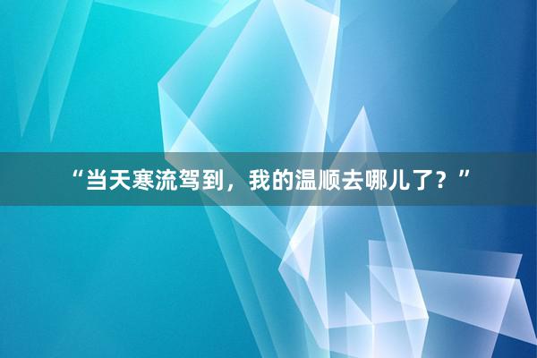 “当天寒流驾到，我的温顺去哪儿了？”